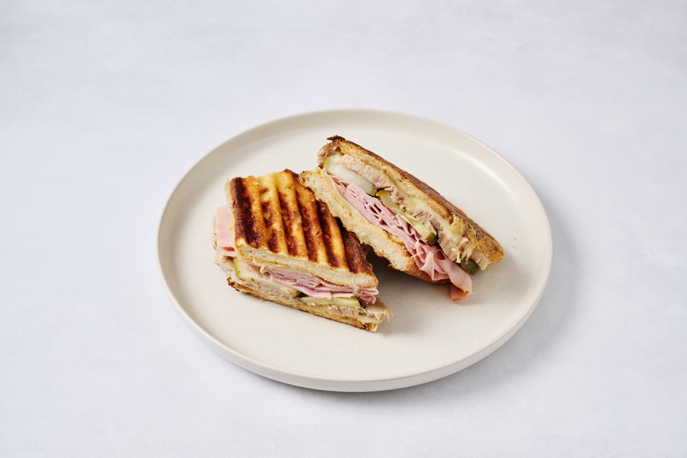 SOS Counter’s Cuban panini with pork, ham, cheese, and pickles